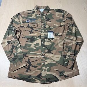 PONCHO Camouflage Shirt Mens Small Magnetic Pockets Fishing Tournament